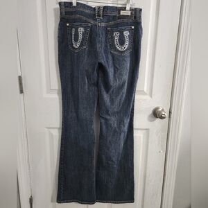 Lawman western bootcut women jeans bling cowgirl denim rodeo Nashville size 9